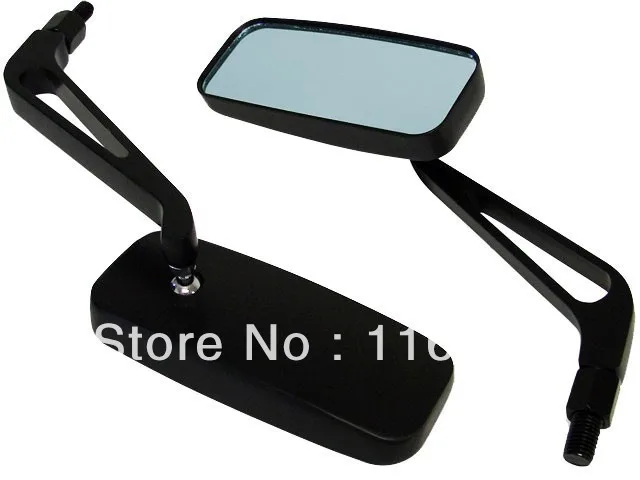 

Черные прямоугольные мотоциклетные зеркала для Honda Yamaha Suzuki Kawasaki Harley Touring Cruiser Chopper
