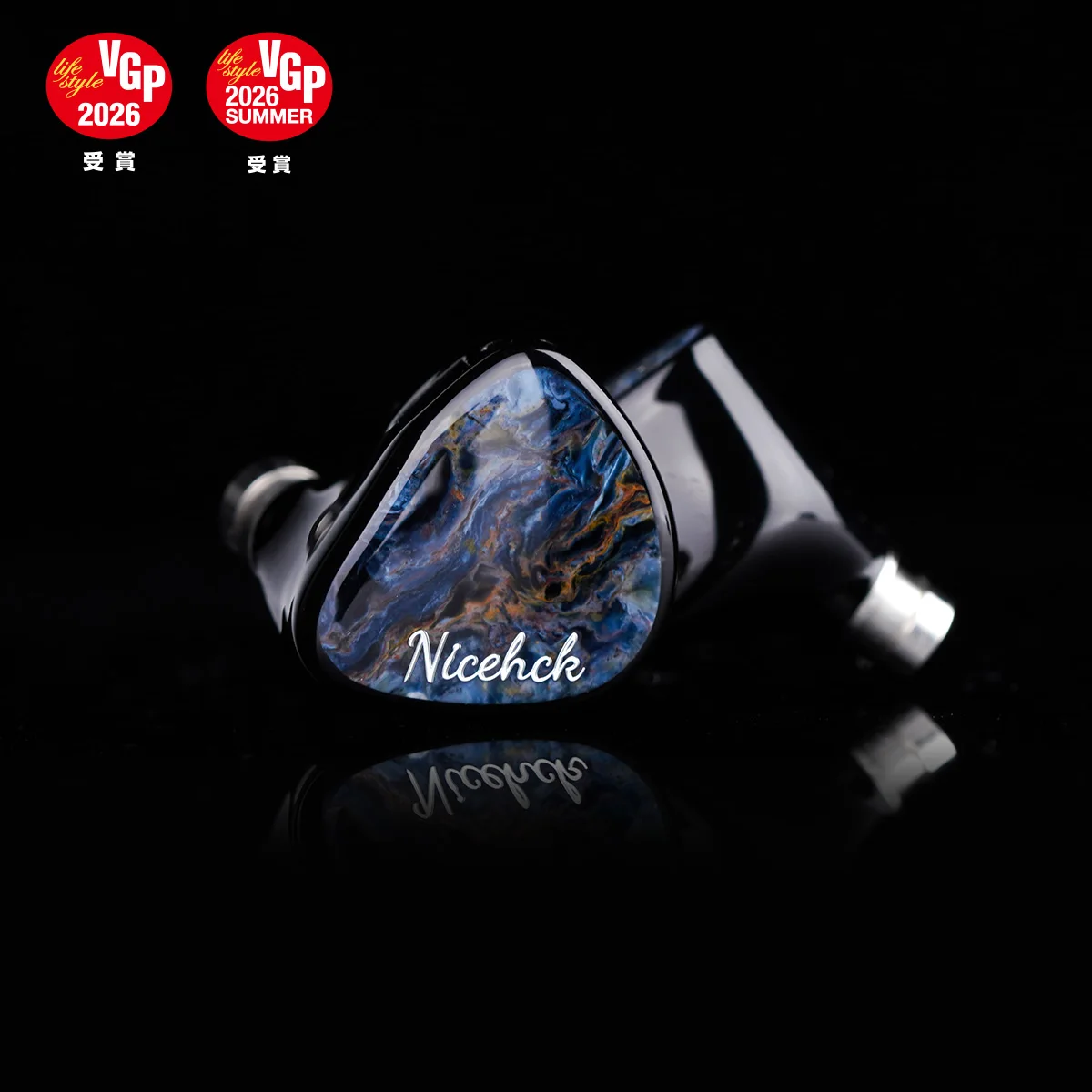 Фото Наушники NICEHCK Rockies 1DD+2 Knowles BA+2 Sonion EST HiFi IEM со сменными 2-контактными разъемами 0.78 и лицевой панелью из натурального пиертерита №2
