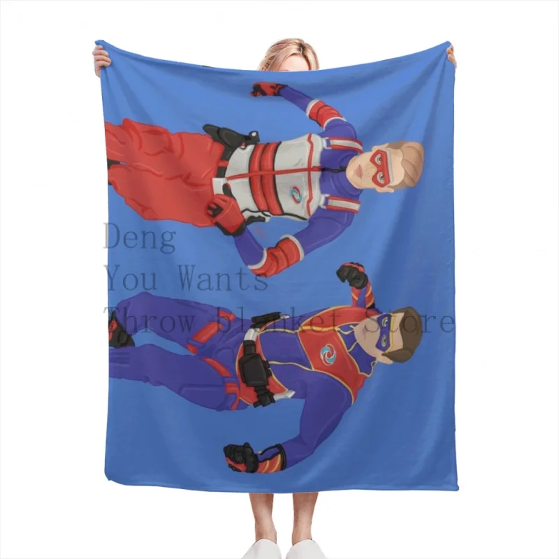 

Captain Man and Kid Danger - Heroic Digital Throw Blankets Soft Flannel Fleece Warm Blanket Bed Couch Camping Travel