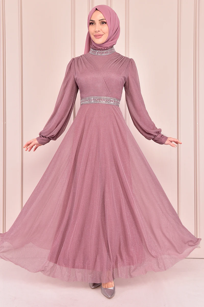 Платье с поясом розовое Kurusu KBR10028