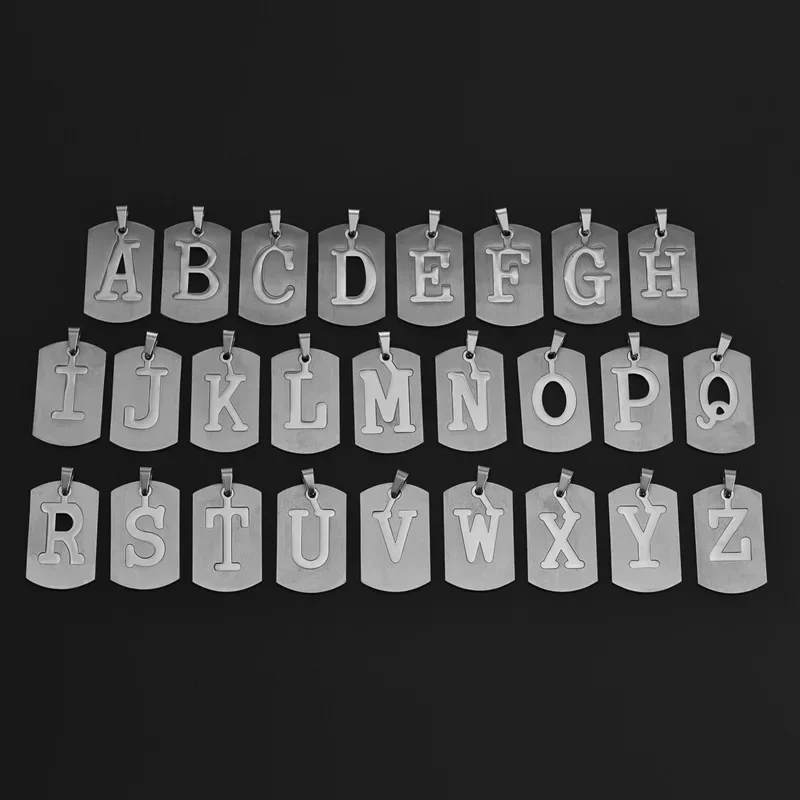 Серебряный цвет инициалы буква кулон из нержавеющей стали для мужчин мужская