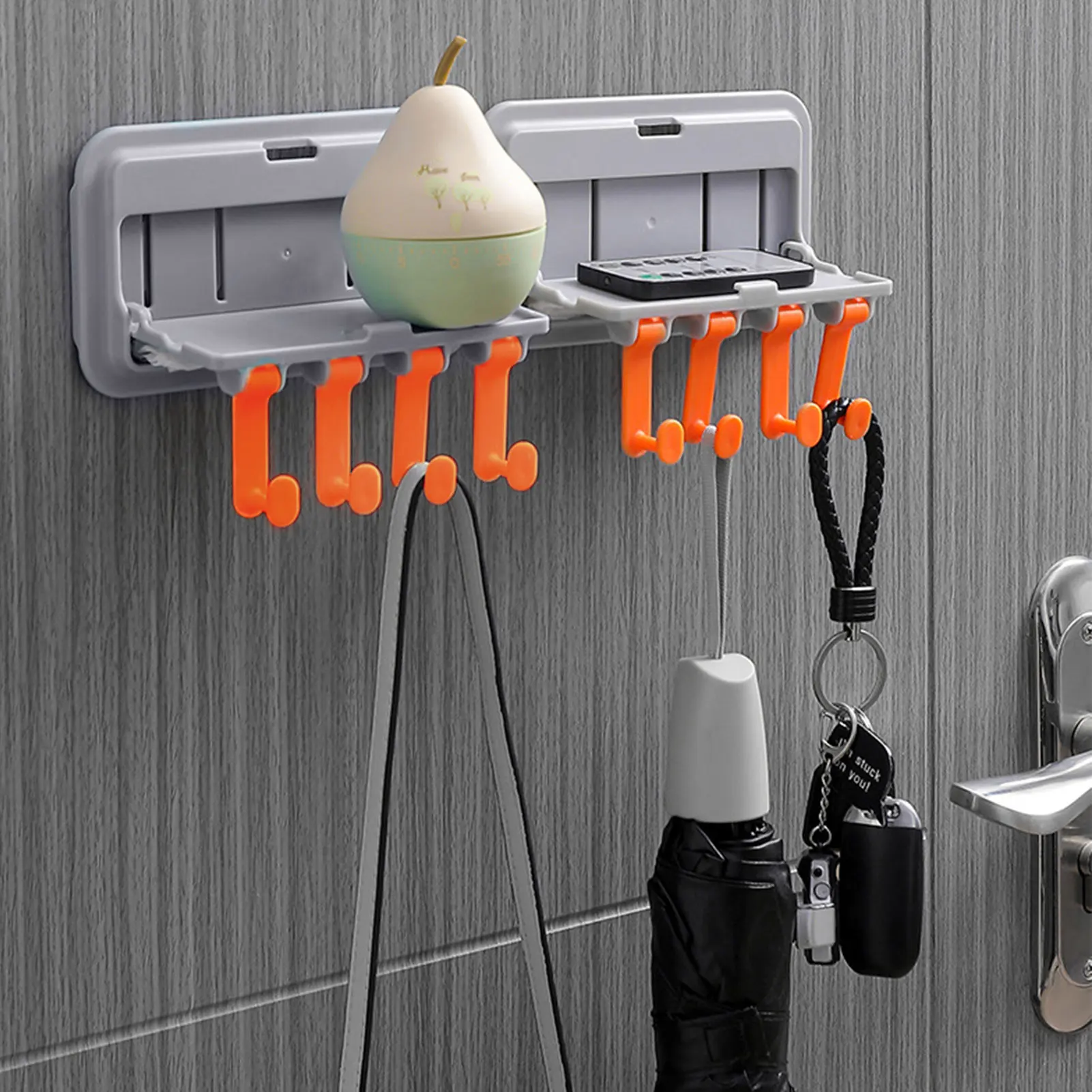 

Многофункциональная вешалка для ванной комнаты, держатель для телефона в ванную комнату, настенная вешалка для полотенец, самоклеящаяся фо...