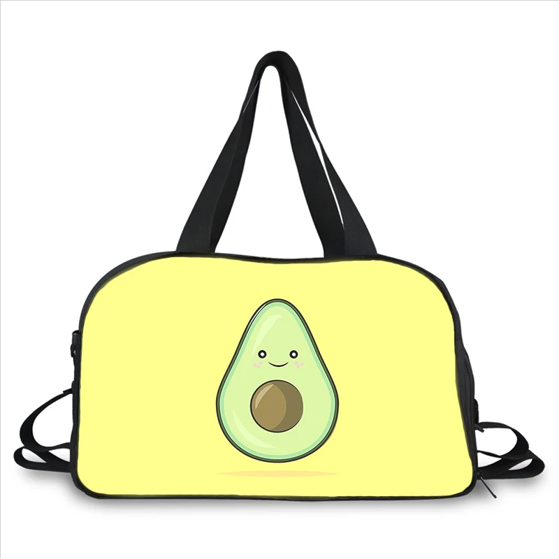 Cartoon cute avocado 3D printing fashion trend portable large capacity multi-function messenger bag travel bag