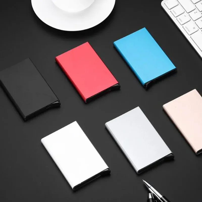 Silde Aluminum ID Cash Card Holder Men Business RFID Blocking Wallet Credit Card Protector Case Pocket Purse