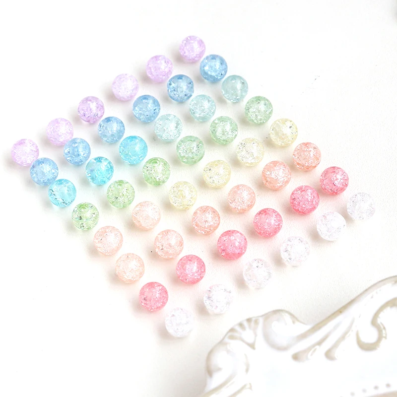 

Стеклянные круглые бусины makaron, 100 шт., 8 мм, взрывающиеся хрустальные бусины, украшения ручной работы «сделай сам», искусственные материалы
