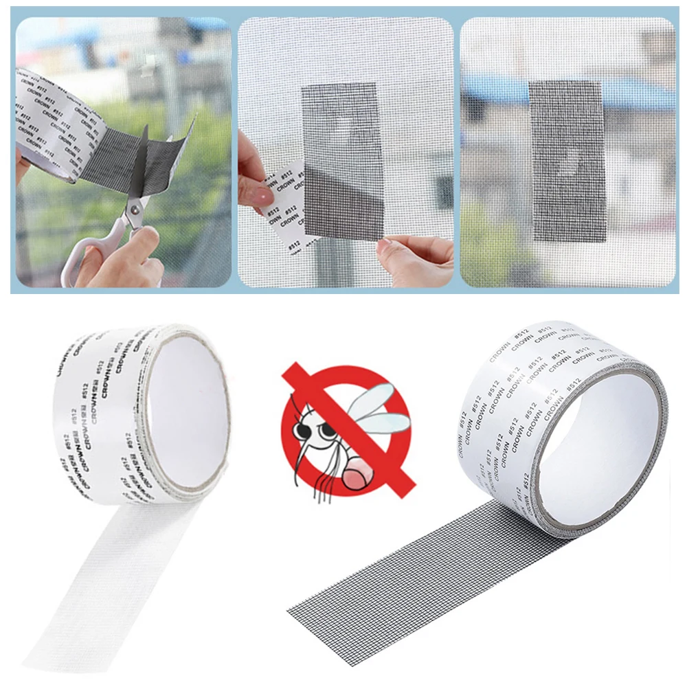 

Window Mosquito Net Repair Tape Self Adhesive Window Screen Repair Patch Strong Anti-Insect Fly Mesh Broken Holes Repair