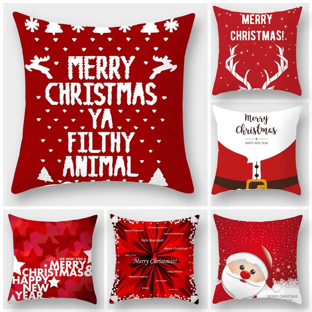 

Meijuner Cushion Cover Christmas Throw Pillow Cover Decorations For Home Christmas Tree Snowflake Snowman Peach Throw Pillow 404
