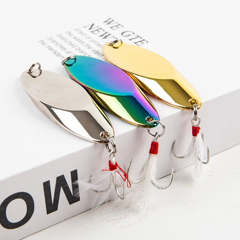 Металлическая приманка Tamsui Road Ya с перьями и тремя крючками биомиметическая