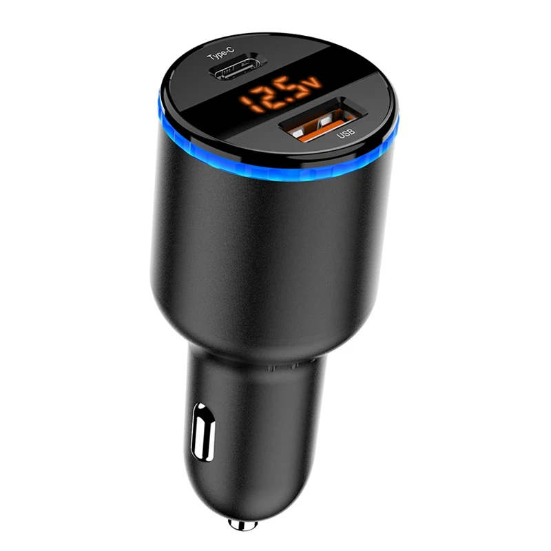 

Новое универсальное двойное быстрое зарядное устройство PD + QC3.0 со светодиодный ным дисплеем для моделей автомобилей 12-24 В выход 65 Вт PD + быст...