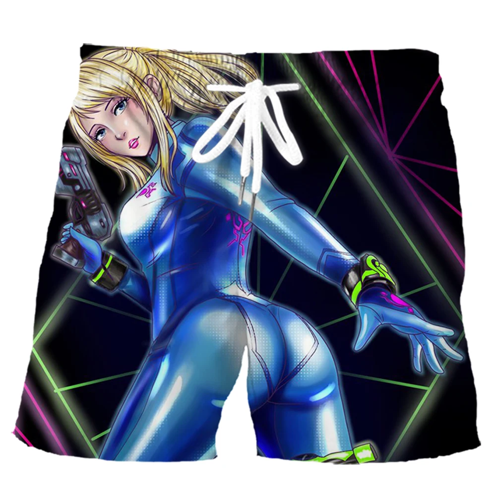 HX METROID шорты популярные штаны с принтом аниме модные для доски спортивная одежда
