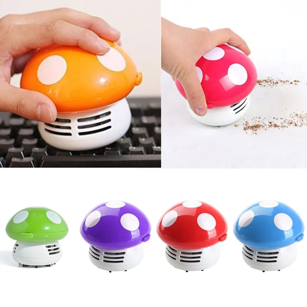 

Mini Vacuum Cleaner 6 Colors Cute Mini Mushroom Corner Desk Table Dust Vacuum Cleaner For Car Home Computer Sweeper