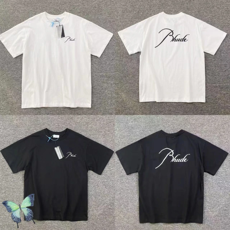 

Stock Two Days Shipping Men Women Heavy Fabric Rhude T-shirt Oversize Top Tees