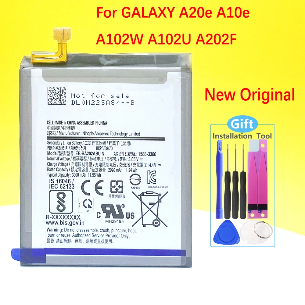 

Новая Оригинальная Аккумуляторная батарея для Samsung GALAXY A20E A10E A102W A102U A202F