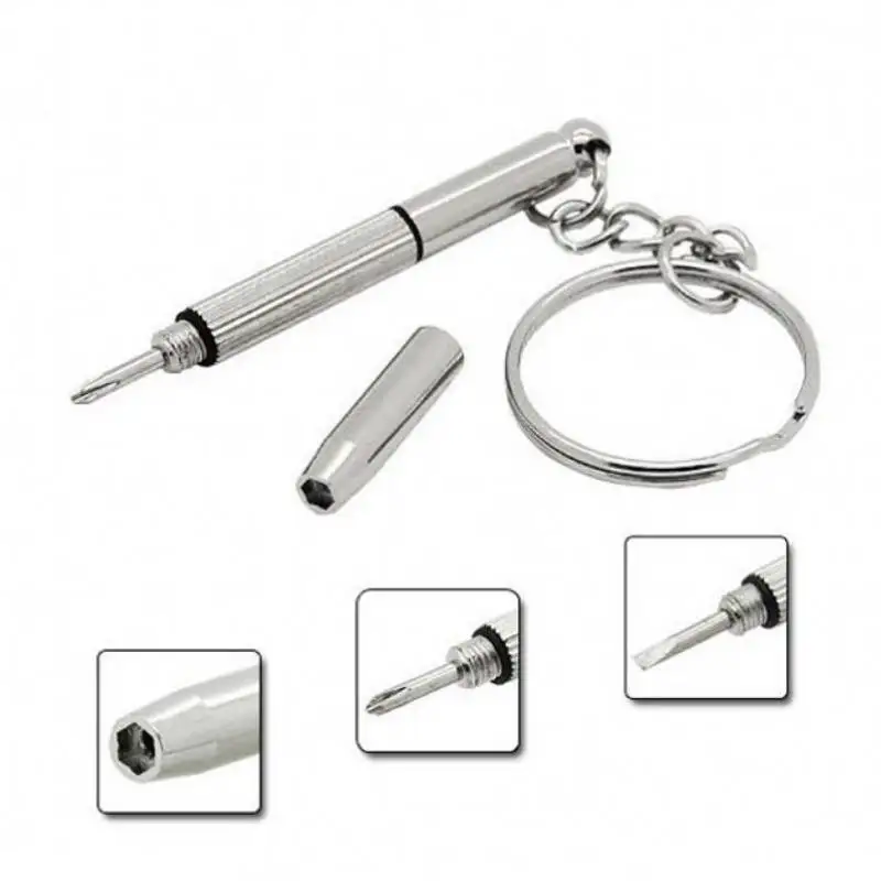 

3 In 1 Eyeglass Screwdriver Portable Stainless Steel Keychain Screwdriver Eyeglass Sunglasses Watch Screwdriver Repair Kit Tool