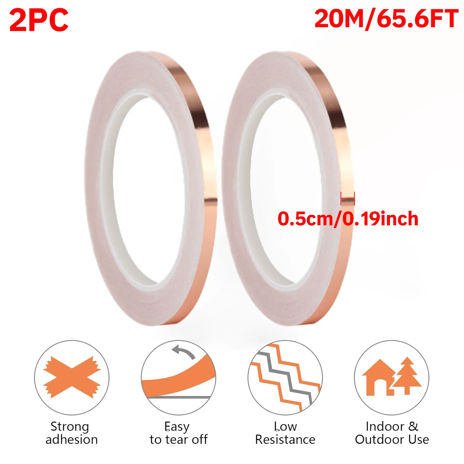 

Медная Лента, Токопроводящая Двухсторонняя Фольгированная Лента Для Витражей, Электропроводки Гитар