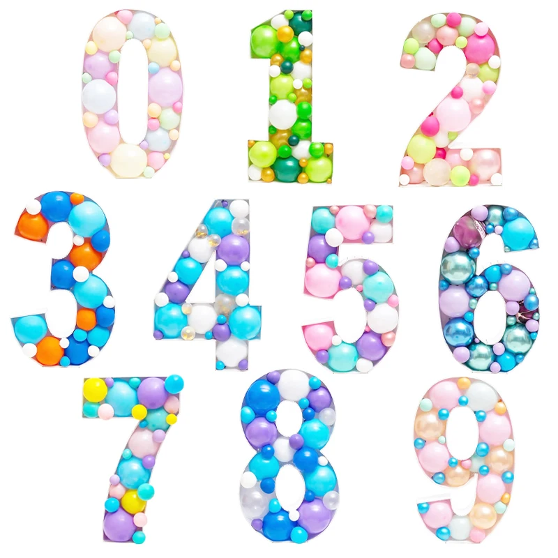 

Большая коробка для заполнения воздушных шаров в виде цифр на день рождения, мозаика «сделай сам», детский праздник, декорация на годовщину,...