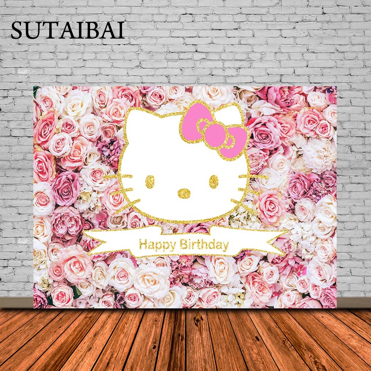 

Kawaii Kitty белый день рождения фон Hello Kitty винил фотография вечерние ринка фон реквизит Baby Shower стены девушки Декор
