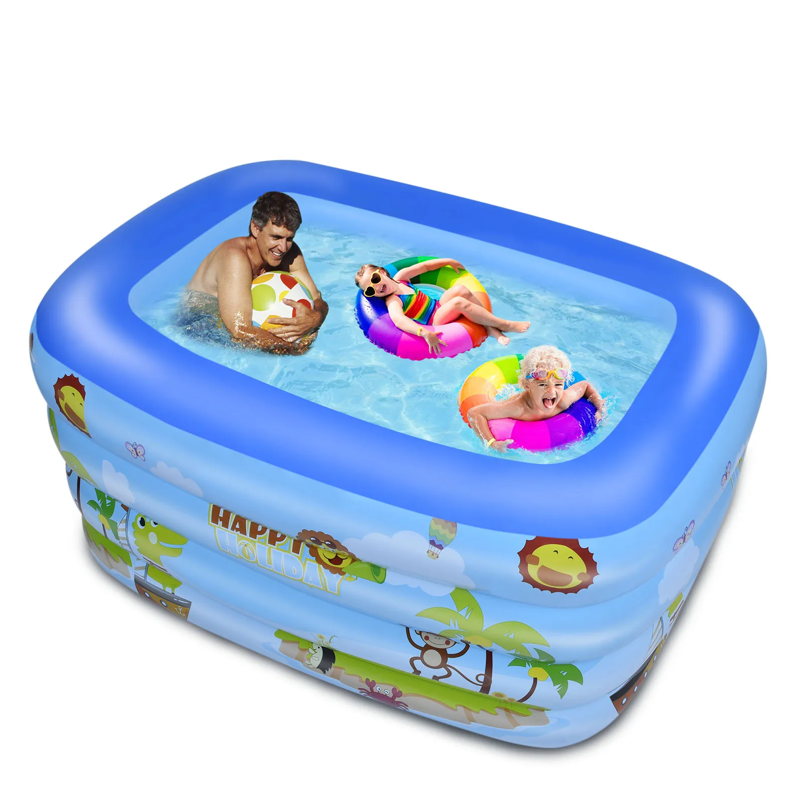 

120CM/150CM/180CM Children Inflatable Pool Bathing Tub Baby Kid Home Outdoor Large Swimming Pool Inflatable Square Swimming Pool