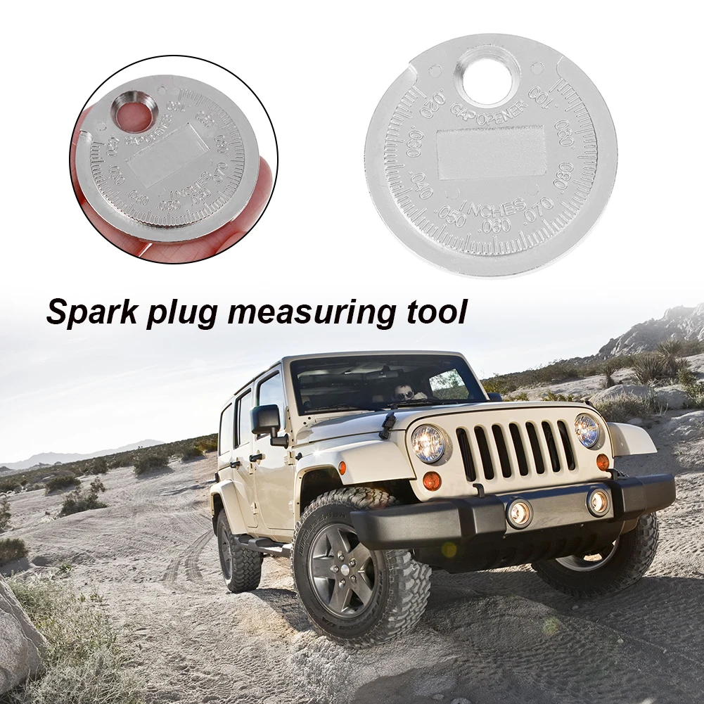

1Pc Coin-Type Ignition Spark Plug Gap Gauge Measuring Tool 0.6-2.4mm Range Gapper Feeler Spark Plug Gage Caliber Silver