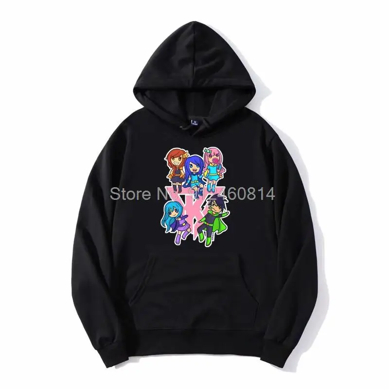 

Funneh and The Krew Chibi Hoodie Men Fleece Hoodies Hip Hop Hooded Sweatshirt Streetwear Harajuku