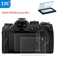 jjc 2 pack om system om 1 camera screen protector 9h hardness 2 5d lcd rounded edges tempered glass protector for om system om 1