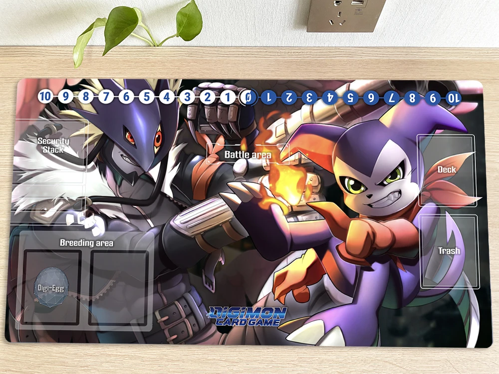 

Игровой коврик Digimon для поединок DTCG, геймерский коврик Beelzemon и Impmon, игровой коврик для торговых карт, настольный коврик для мыши, коврик для мыши 60x35 см
