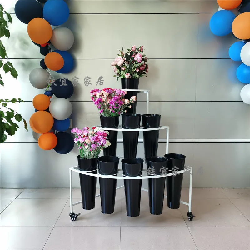 Стойка для выставки цветов Многоуровневая лестница качели с универсальным