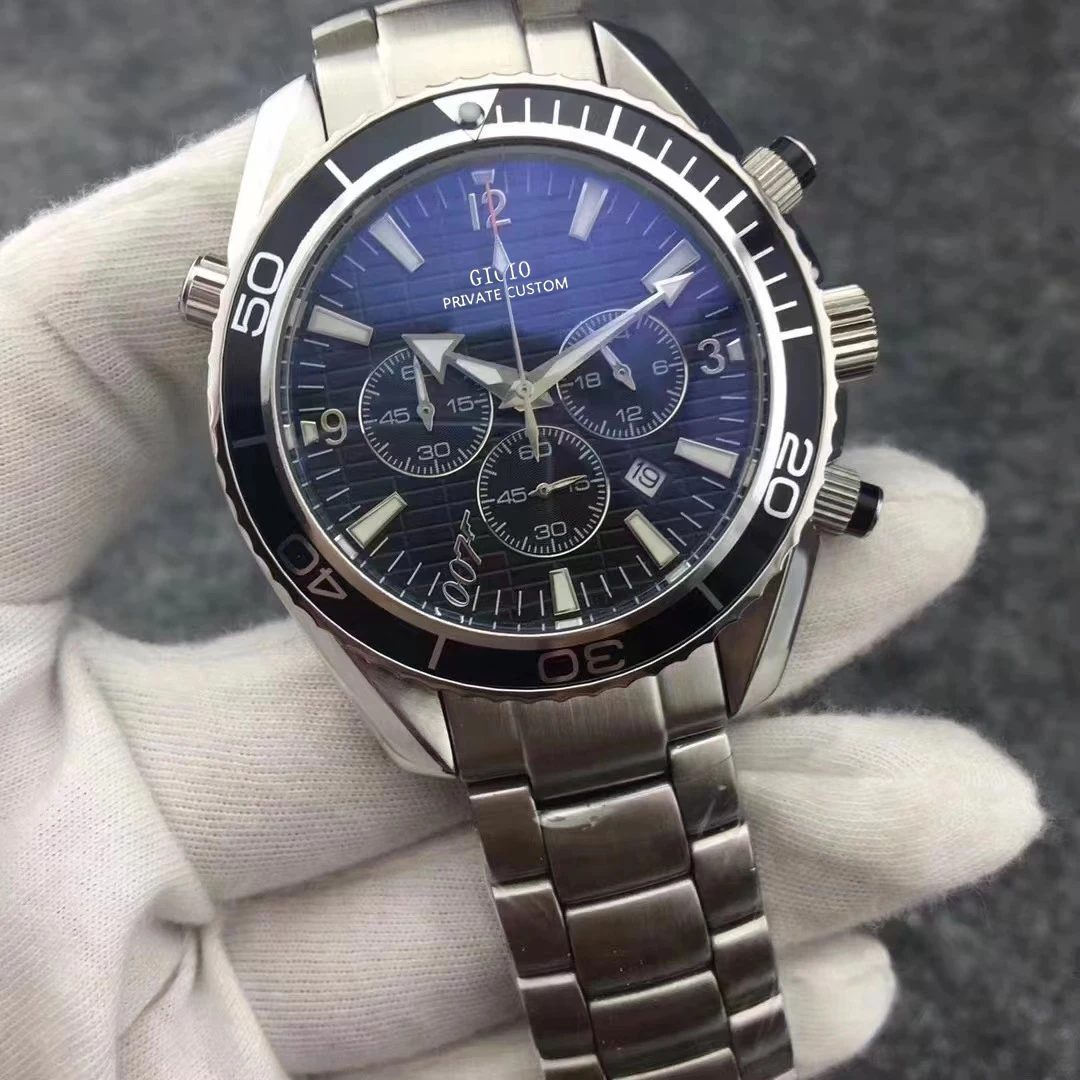

Mens Quartz Chronograph Watch Black Blue