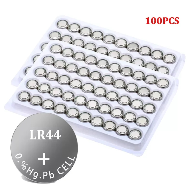 

100PCS LR44 1.5V Button Cell Battery lr44 Coin Batteries A76 AG13 G13A LR44 LR1154 357A SR44 for Watch Toys Calculator