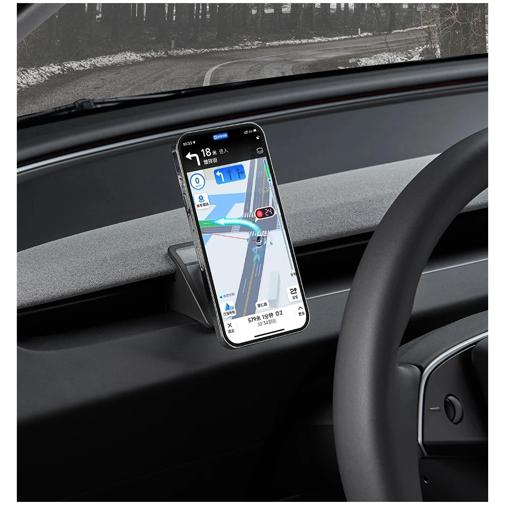 Беспроводной автомобильный держатель с зарядкой для 2024 Tesla Model 3 Highland магнитный