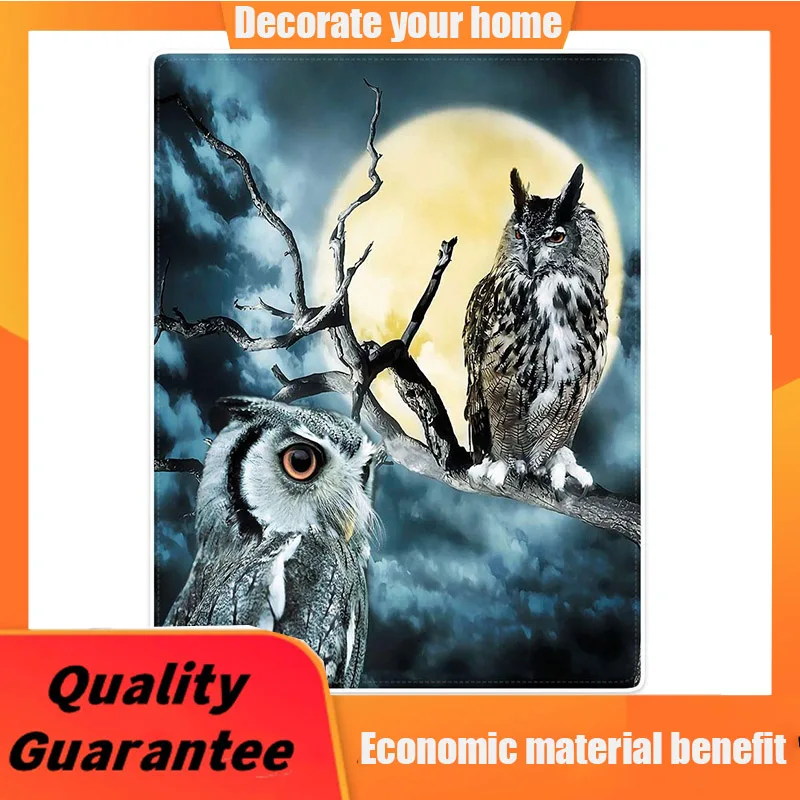 

Soft Flannel Fleece Blanket Throw for Bed Sofa,Yellow Moon Owl,125x150cm couch throw blanket throw blanket for sofa