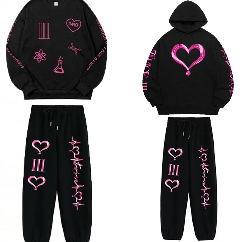 

TWICE 4TH WORLD TOUR Ⅲ Hoodie Pants Sportsuits Kpop Women Men Sweatshirts Jogger Pants Tracksuit Fleece Hoodies Twice Outfits