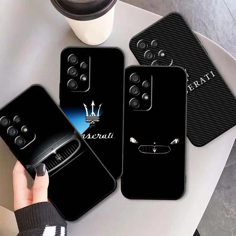 

Luxury Maserati Car Art Logo Black Phone Case For Samsung A73 A72 A71 A53 A52 A51 A42 A34 A33 A32 A23 A22 A21 A13 A04 A03 5G
