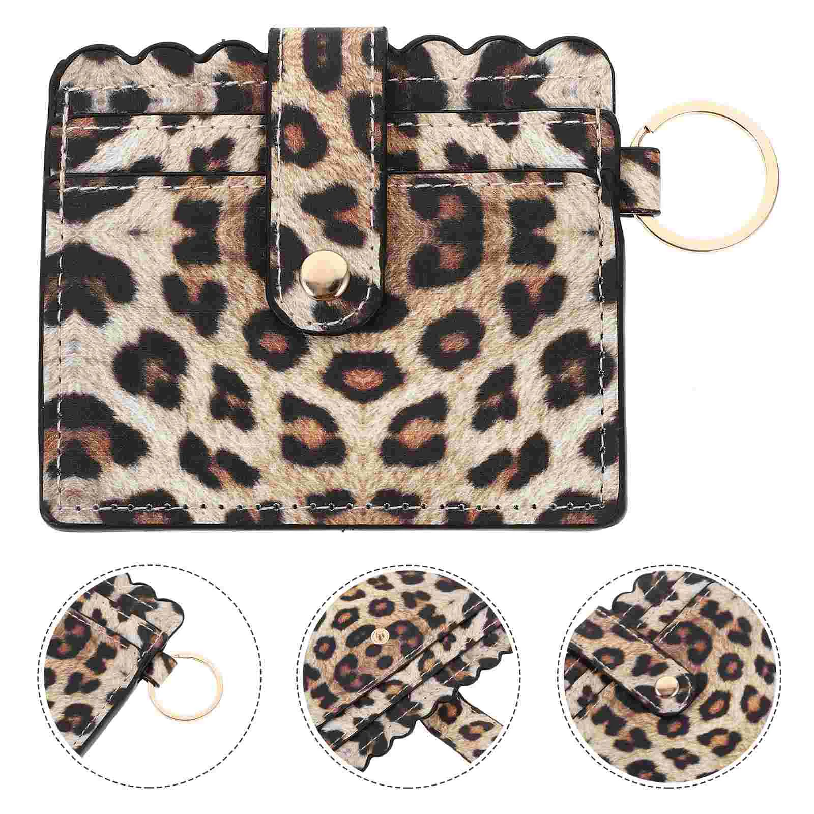 Брелок с леопардовым принтом из искусственной кожи держатель для карт кошелек