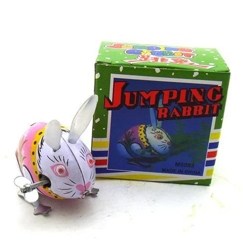 

New Jumping Rabbit Classic Vintage Clockwork Wind Up Toys Photography Children Kids Adult Collectible Tin Wind Up Toys Gifts