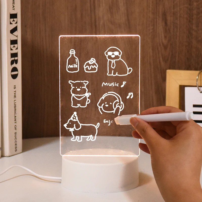 Прозрачные светящиеся светодиодные ночные огни USB светящийся акриловый ночник