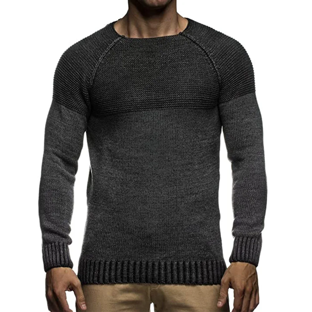 

Men's slim-fitting sports knit long-sleeved turtleneck pullover