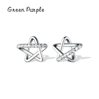 minimalism 925 sterling silver stars zirconia stud earrings piercing ohrringe pendiente for women fine jewelry fashion party