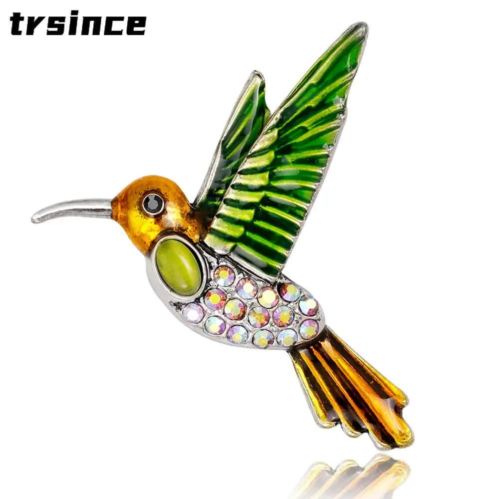 

New Fashion Elegant Animal Brooches Accessories Rhinestone Bird Brooch High-end Women's Corsages Cute Hummingbird Badges Pins