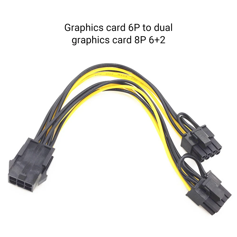 

10 шт. PCI-E 6-контактный на двойной 6 + 2-контактный (6-контактный/8-контактный) Кабель питания для материнской платы видеокарты PCI-E GPU Кабель питан...