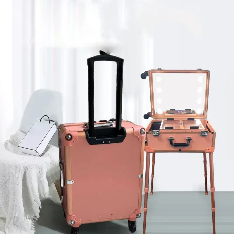 22 дюйма вместительная профессиональная тележка с подсветкой для макияжа