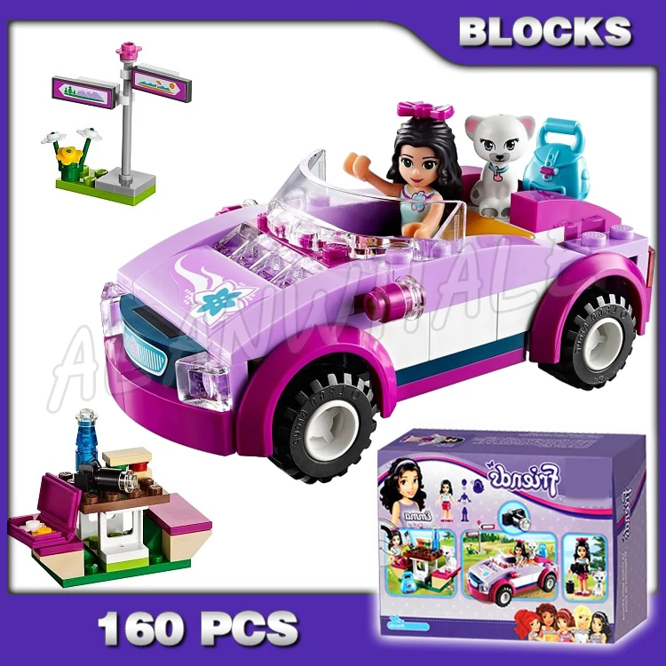 

160pcs Friends Heartlake Emma's Sports Cars 10154 Model Building Blocks Assemble the girl Set for children Compatible with
