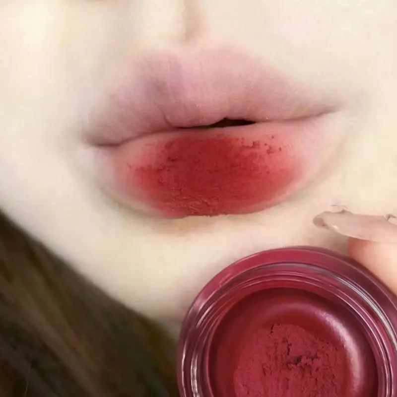 

4 Colors Mousse Matte Canned Lip Mud Velvet Lipstick Lip Gloss Long Lasting Lip Balm Lip Glaze Dual-purpose Lip Cheek Cosmetics