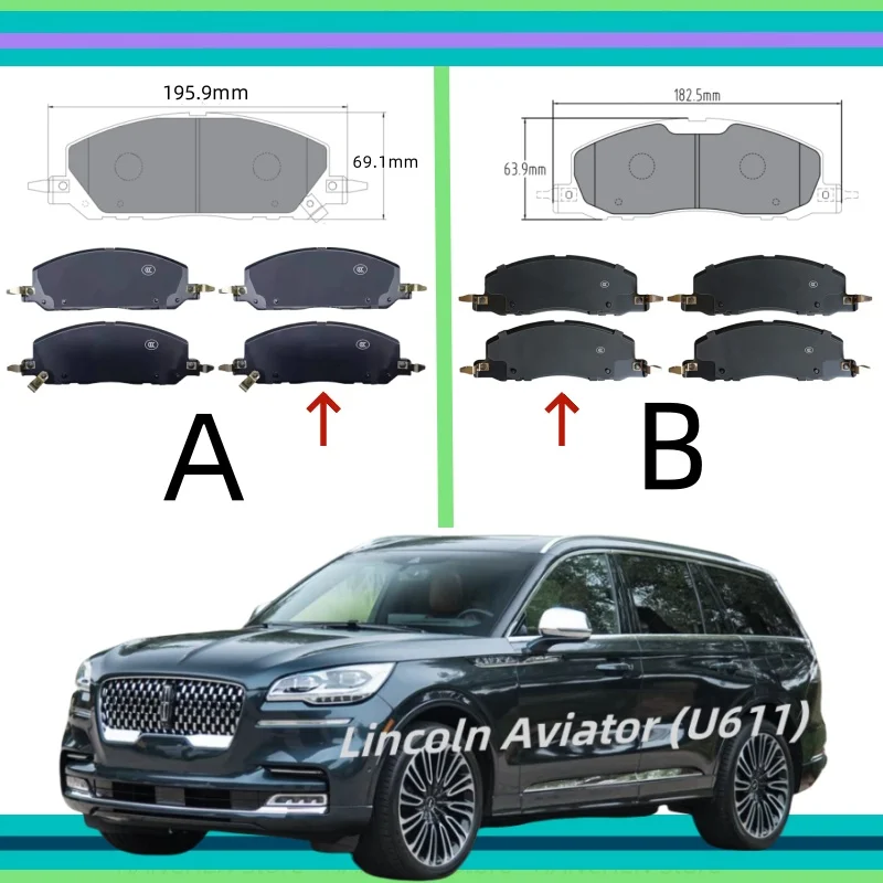 Фото Передние тормозные колодки для Lincoln Aviator (U611) (2019-наст. время) / Автозапчасти K-35071 YK-35067 №2