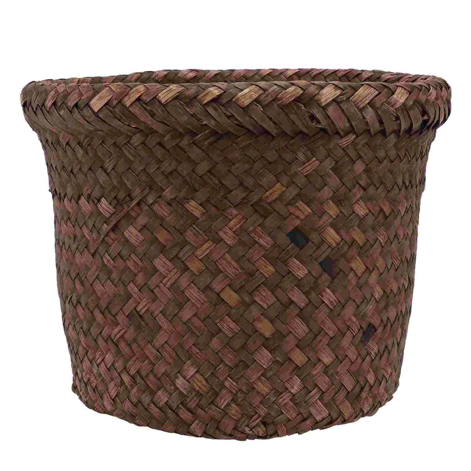 

Woven Seagrass Basket Storage Basket Large Hanging Planter Flower Container Weaving Wicker Handmade Seaweed Office