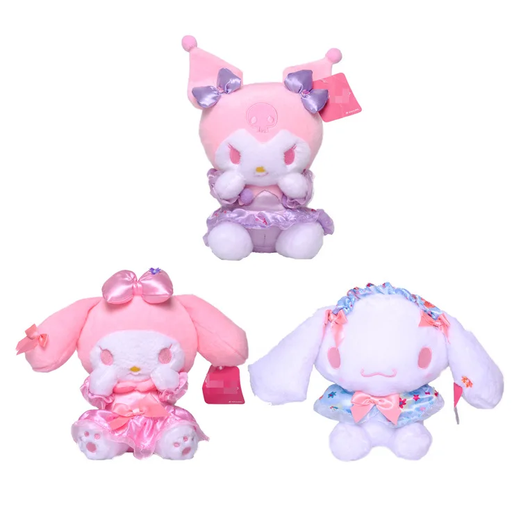 

Новинка Sanrio розовая серия вишневого цветка Cinnamoroll Kuromi Mymelody плюшевая игрушка кукла захват кукла подарок