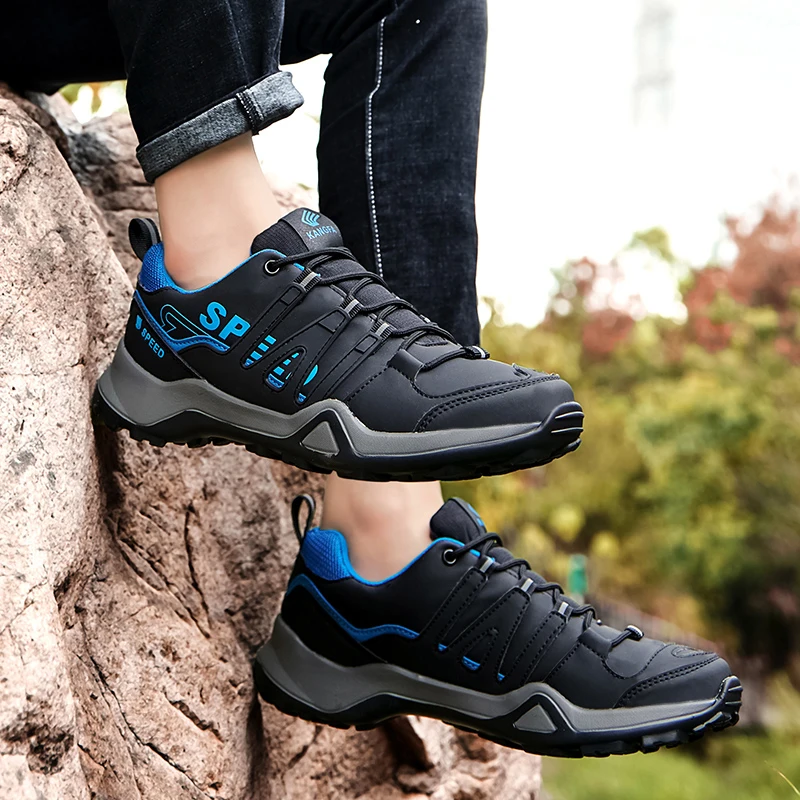 STRONGSHEN Men's Hiking Shoes Outdoor Waterproof Non-slip Trekking Climbing Hunting Tactical Sneakers Wear-resistant Sport Shoes