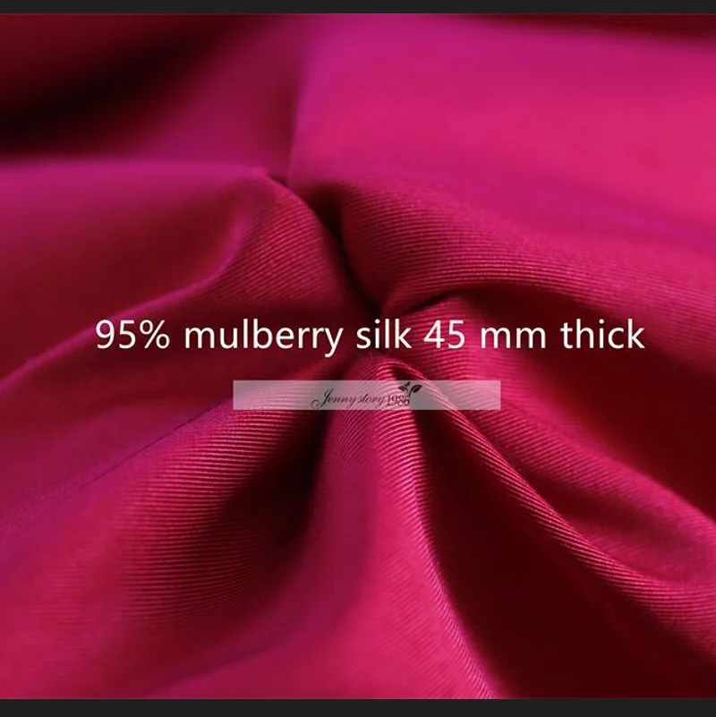 

100% mulberry silk pigeon blood ruby red 45 mm thick coat dress skirt pants jacket Suit Slim Tailor raw materials
