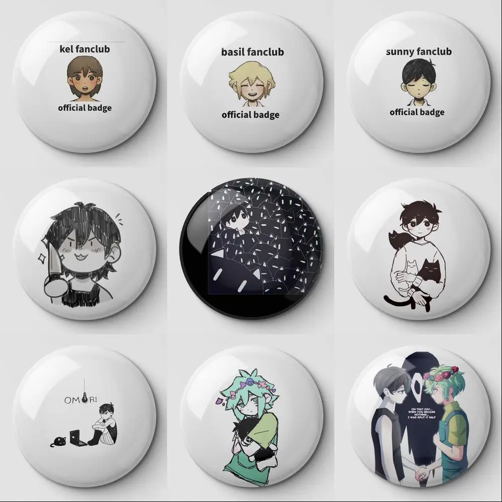 Omori Sunny Kel Fanclub Official Badge Basil Soft Button Pin Customizable Cartoon Lapel Pin Creative Funny Cute Gift Jewelry