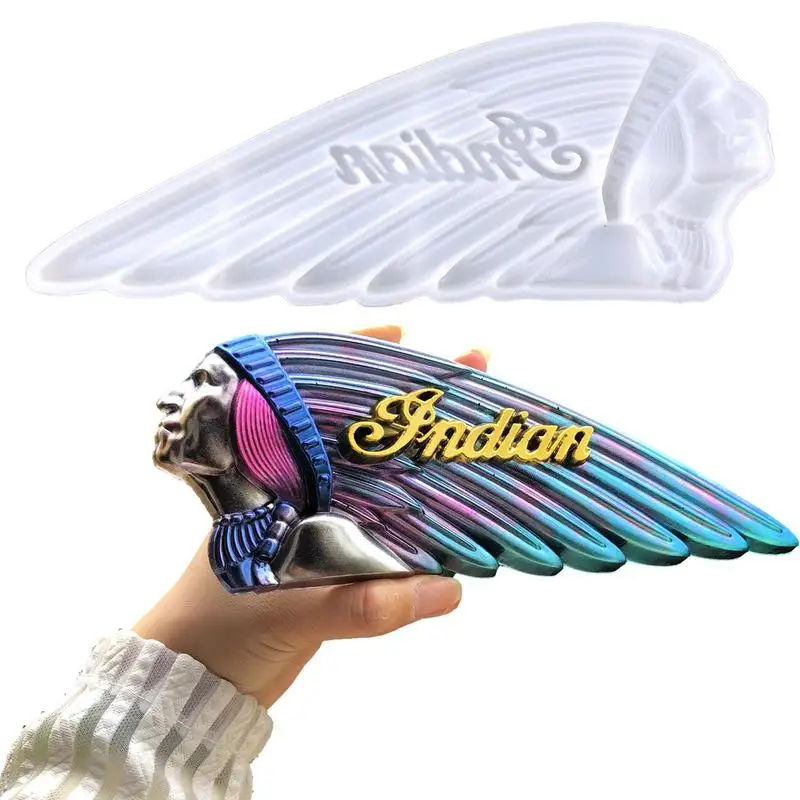 

Indians Silicone Mold 3D Women Head Molds With Feather Headdress Wall Hanging Chocolate Cake Mould Tool Kitchen Accessories